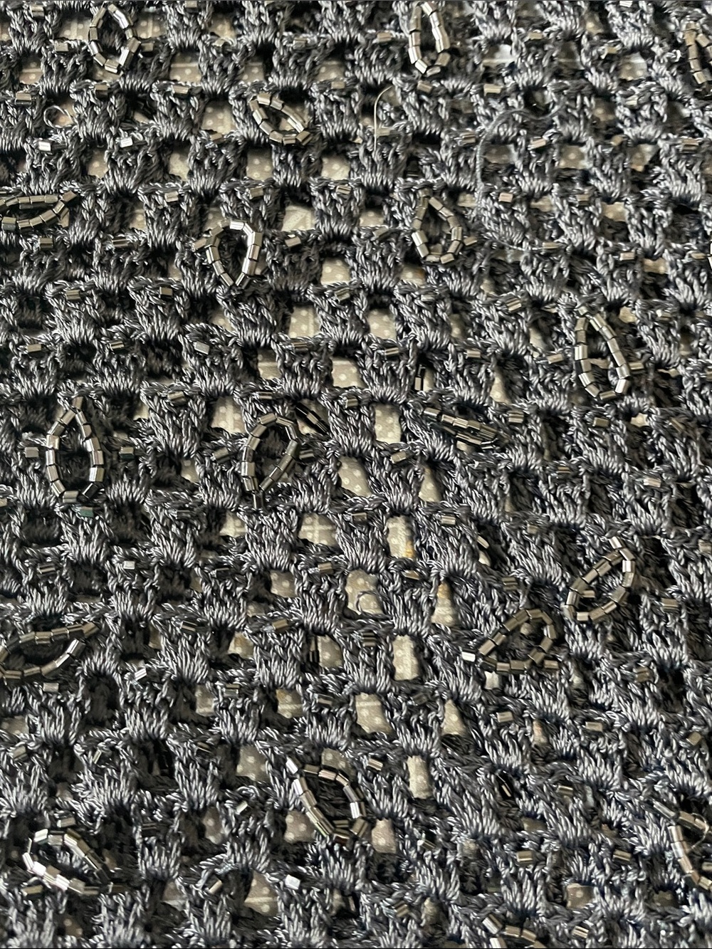 Donna Karan Black Beaded Crochet Tank - Picture 4 of 5